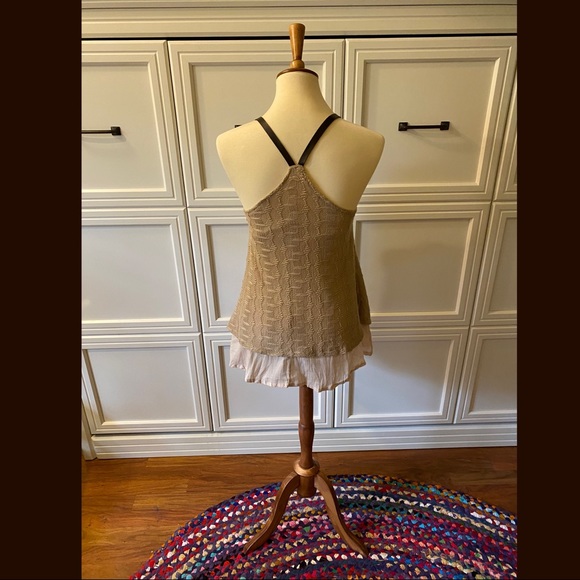 Renaissance Style tunic top w/ Leather Like Straps - Picture 3 of 4